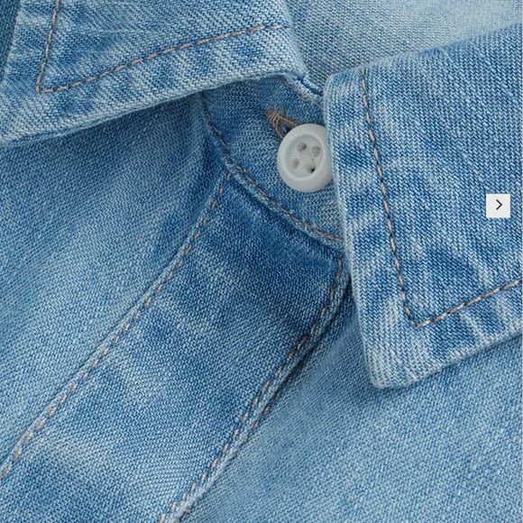 Expresss Denim Puff Sleeves button up dress- S - Picture 8 of 12